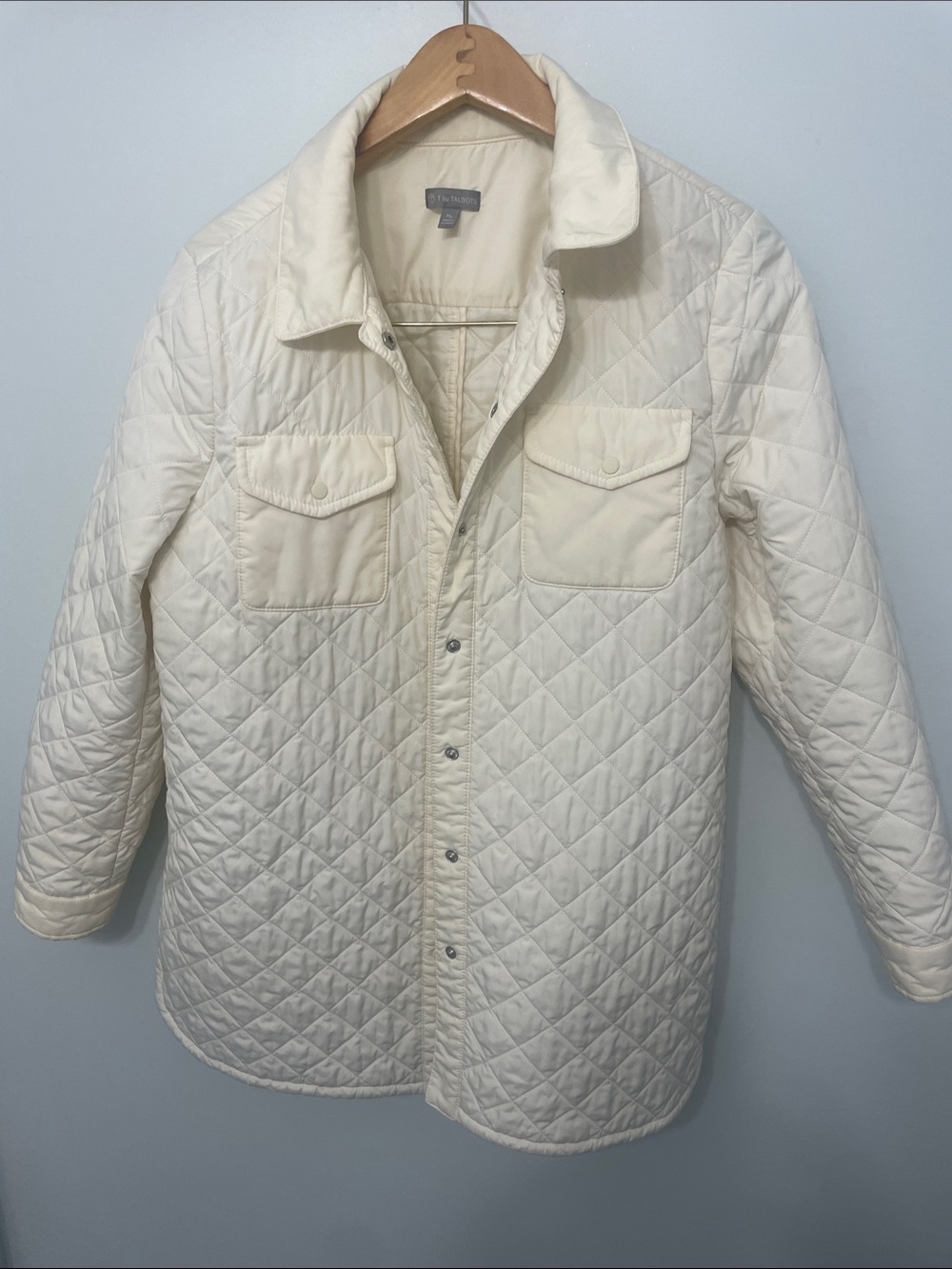 Talbots Quilted Cream-White Shirt Jacket
